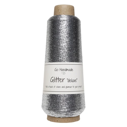 Nić metalizowana Go Handmade Glitter "deluxe" / srebro