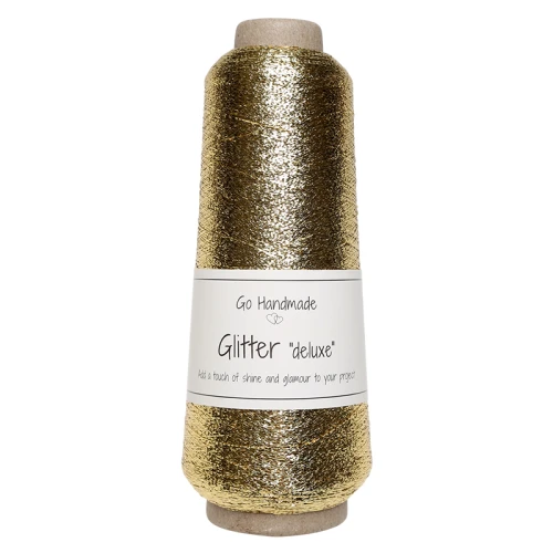 Nić metalizowana Go Handmade Glitter "deluxe" / 3600 m / złoto / pure gold