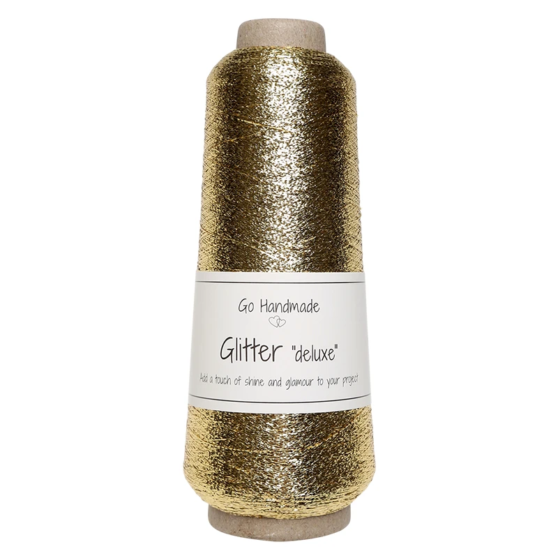Nić metalizowana Go Handmade Glitter "deluxe" / 3600 m / złoto / pure gold