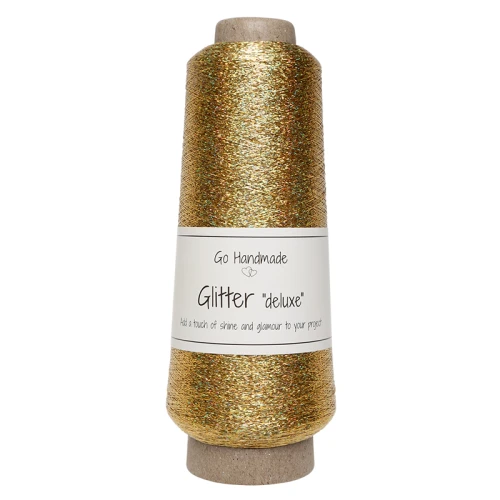 Nić metalizowana Go Handmade Glitter "deluxe"/ 3600 m / kolorowe złoto / gold