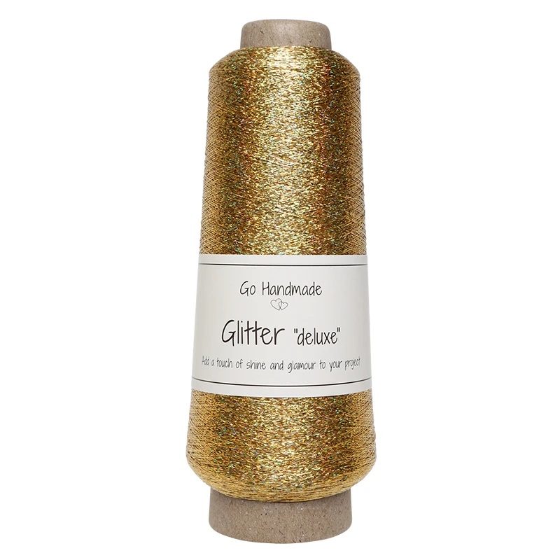 Nić metalizowana Go Handmade Glitter "deluxe"/ 3600 m / kolorowe złoto / gold