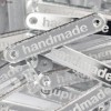 Zestaw metek "Handmade" / srebro / 35 x 6 mm / 5 szt.