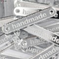 Zestaw metek "Handmade" / srebro / 35 x 6 mm / 5 szt.