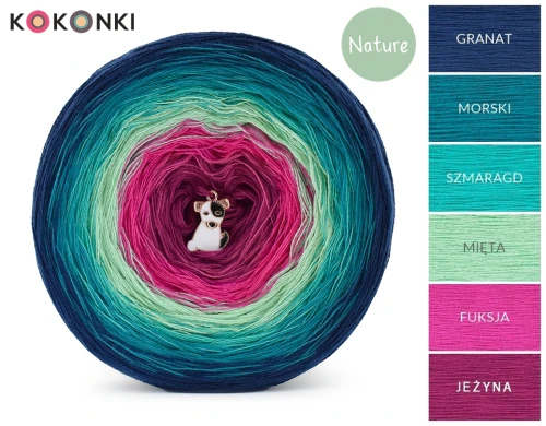 KOKONEK Nature NT38 - Granat/morski/szmaragd/mięta/fuksja/jeżyna