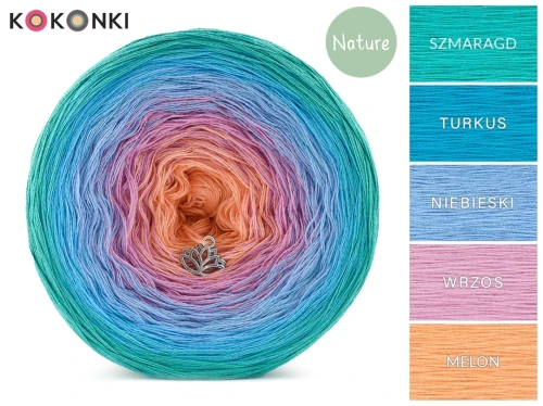 KOKONEK Nature NT38 - Szmaragd/turkus/niebieski/wrzos/melon
