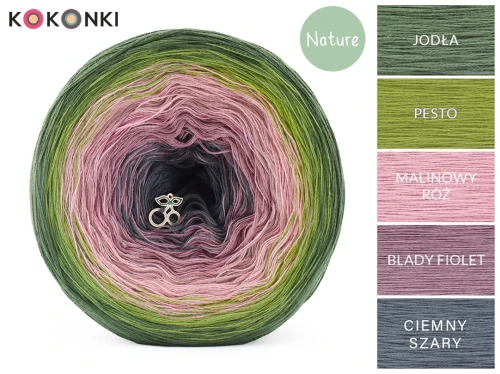 KOKONEK Nature NT38 - Jodła/pesto/malinowy róż/blady fiolet/ciemny szary
