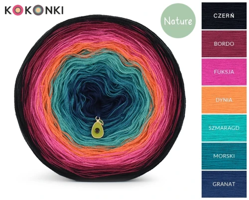 KOKONEK Nature NT41 - Czerń/bordo/fuksja/dynia/szmaragd/morski/granat