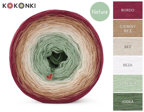 KOKONEK Nature NT45 - Bordo/ciemny beż/beż/beza/szałwia/jodła