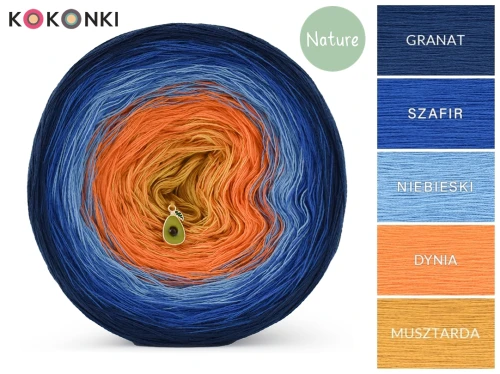 KOKONEK Nature NT46 - Granat /szafir/niebieski/dynia/musztarda