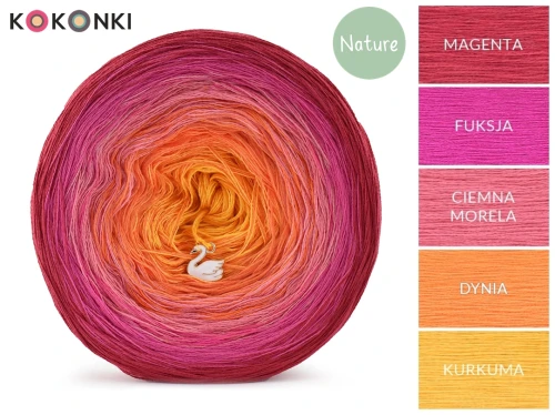KOKONEK Nature NT34 - Magenta/fuksja/ciemna morela/dynia/kurkuma