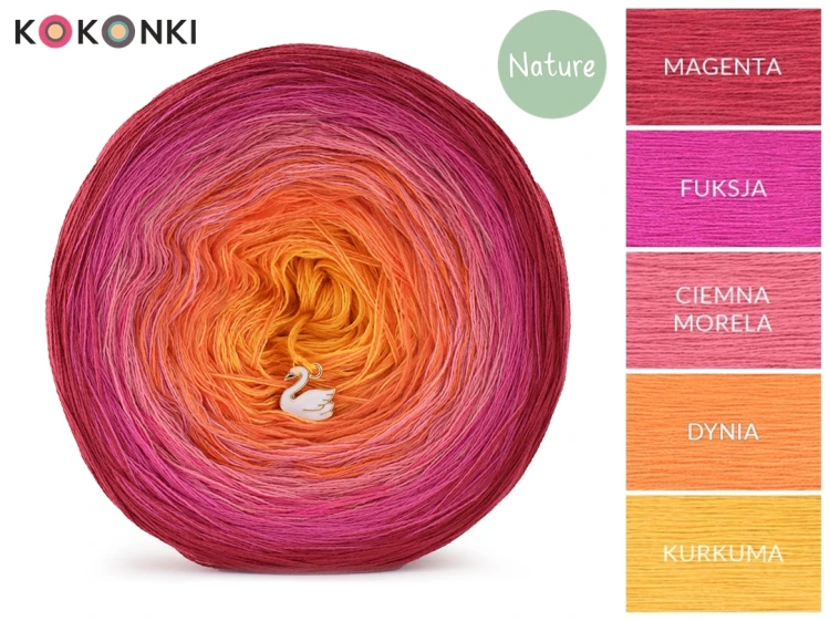 KOKONEK Nature NT34 - Magenta/fuksja/ciemna morela/dynia/kurkuma