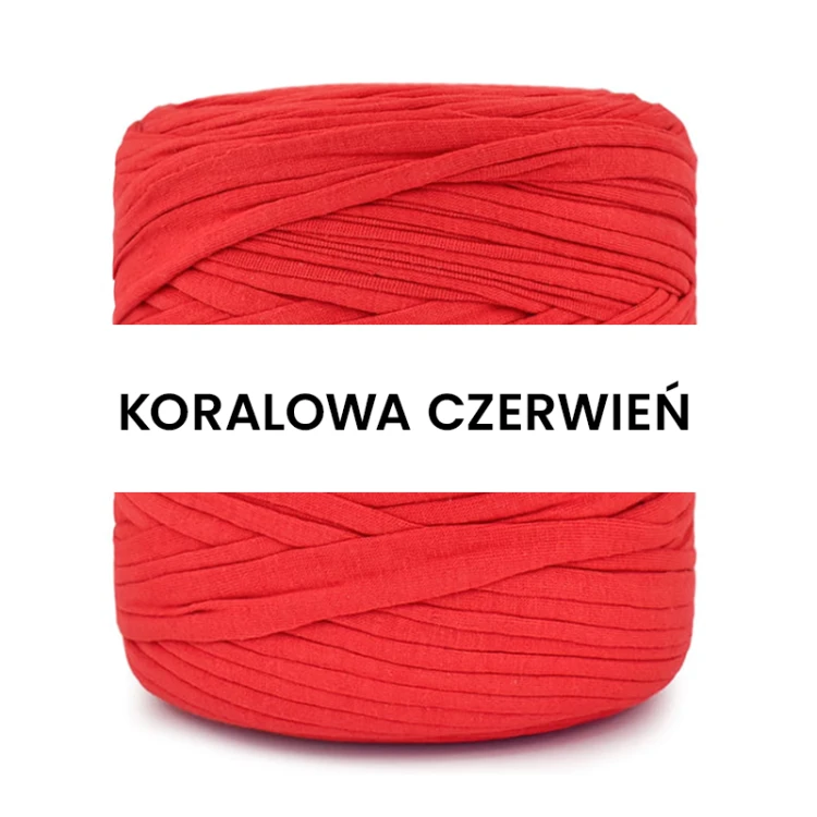 T-shirt Yarn Cotton Spaghetti / koralowa czerwień
