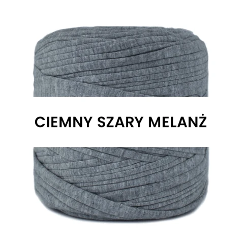 T-shirt Yarn Cotton Spaghetti / ciemny szary melanż