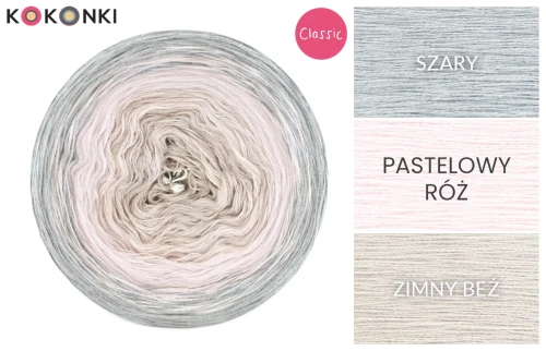 KOKONEK Classic A808 Szary/pastelowy róż/zimny beż