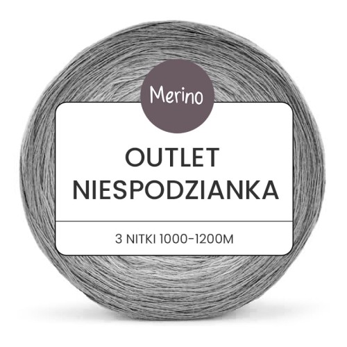 KOKONEK_OUTLET NIESPODZIANKA MERINO 3 nitki 1000 - 1200 M WADA