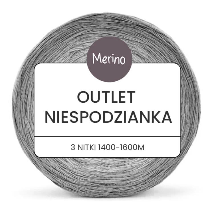 KOKONEK_OUTLET NIESPODZIANKA MERINO 3 nitki 1400 - 1600 M WADA