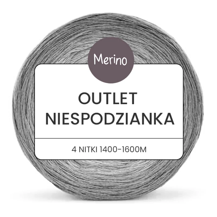 KOKONEK_OUTLET NIESPODZIANKA MERINO 4 nitki 1400 - 1600 M WADA