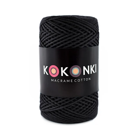 Sznurek Macrame Cotton by KOKONKI 2mm / rolka 200m / grafit - OUTLET