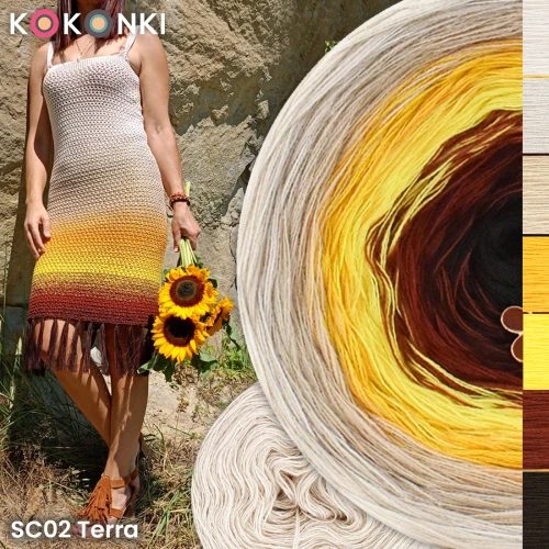 Zestaw na sukienkę Sycylia SC02 Terra / Classic / Pudrowy beż/zimny beż/ciepły beż/kurkuma/intensywny żółty/kasztan/czekolada + dawca pudrowy beż