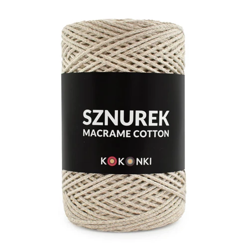 Sznurek Macrame Cotton by KOKONKI 2mm / rolka 200m / jasny beż