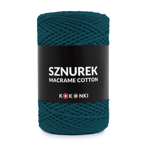 Sznurek Macrame Cotton by KOKONKI 2mm / rolka 200m / petrol