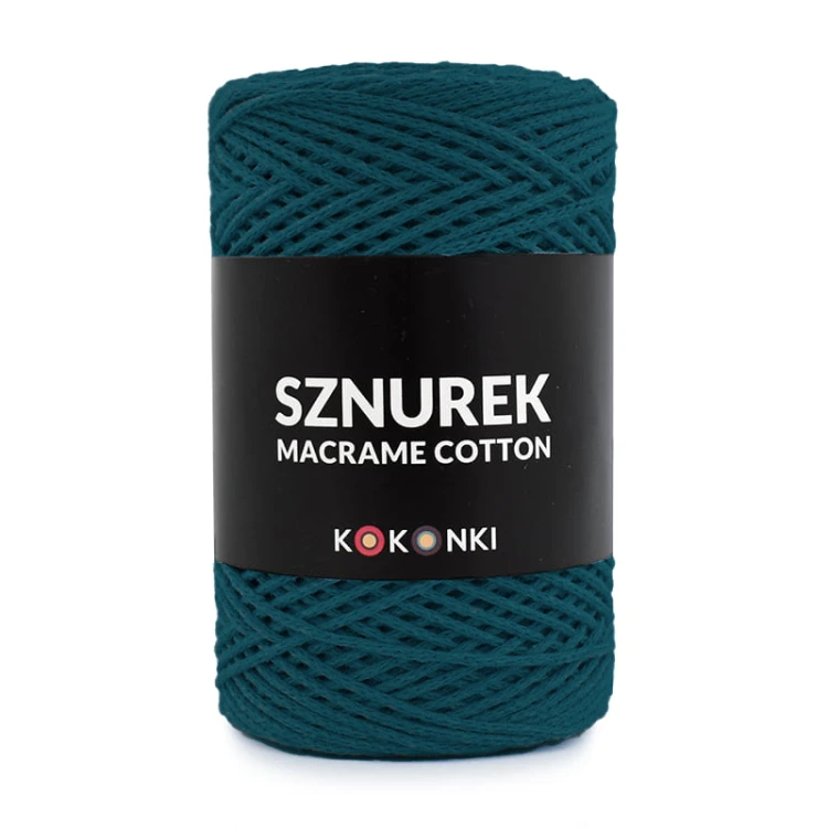 Sznurek Macrame Cotton by KOKONKI 2mm / rolka 200m / petrol
