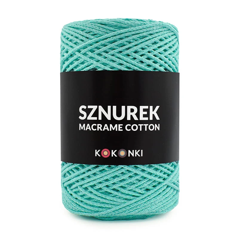 Sznurek Macrame Cotton by KOKONKI 2mm / rolka 200m / ciemna mięta