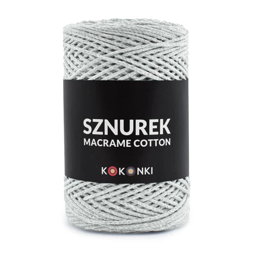 Sznurek Macrame Cotton by KOKONKI 2mm / rolka 200m / jasny szary