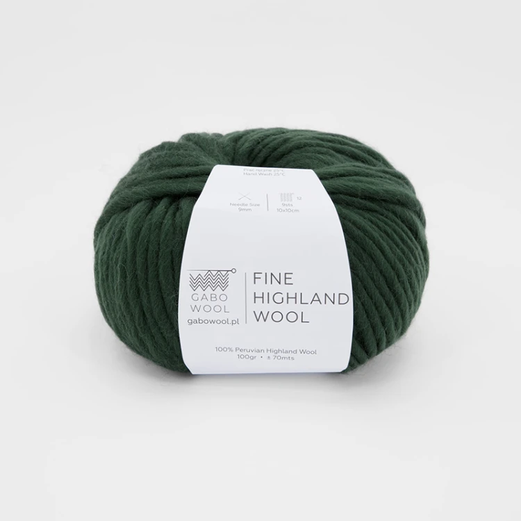 Włóczka Gabo Wool Fine Highland Wool 2172 / leśna zieleń