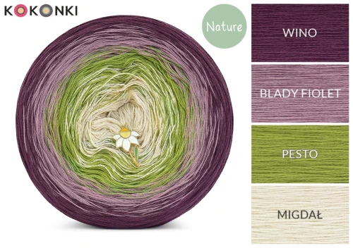 KOKONEK Nature NT021 Millepiedi - Wino/blady fiolet/pesto/migdał