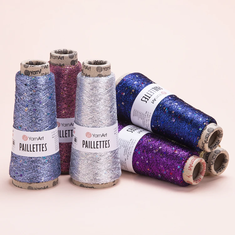 Nić metalizowana YarnArt Paillettes 8001 / srebro