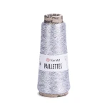 Włóczka / nić metalizowana z cekinami YarnArt Paillettes 8001 / srebro