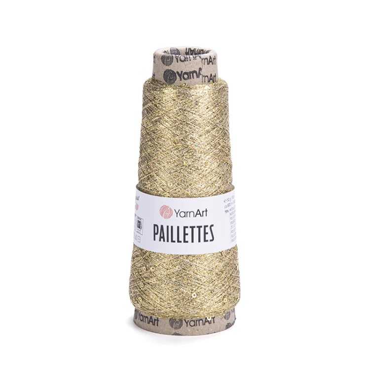 Nić metalizowana YarnArt Paillettes 8002 / złoto