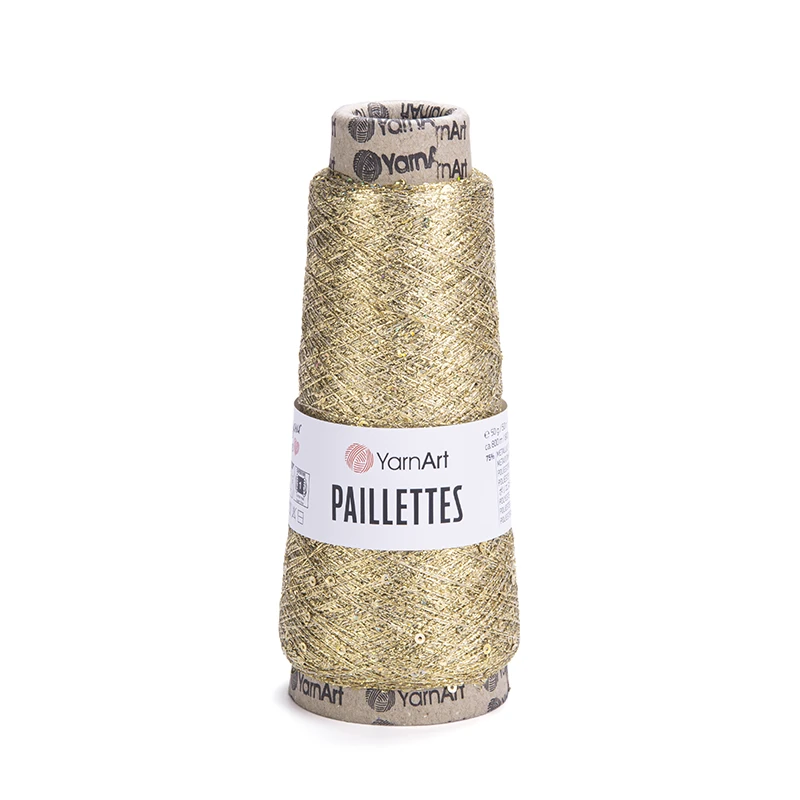 Nić metalizowana YarnArt Paillettes 8002 / złoto