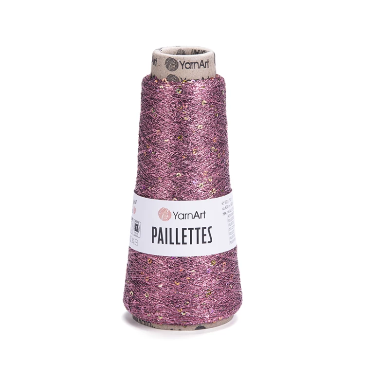 Nić metalizowana YarnArt Paillettes 8004 / róż