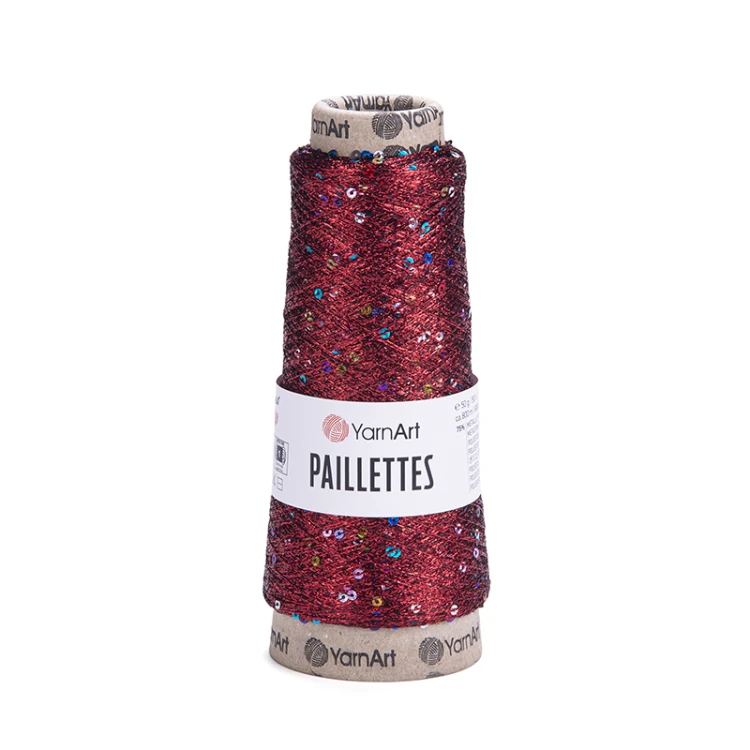 Nić metalizowana YarnArt Paillettes 8006 / czerwień
