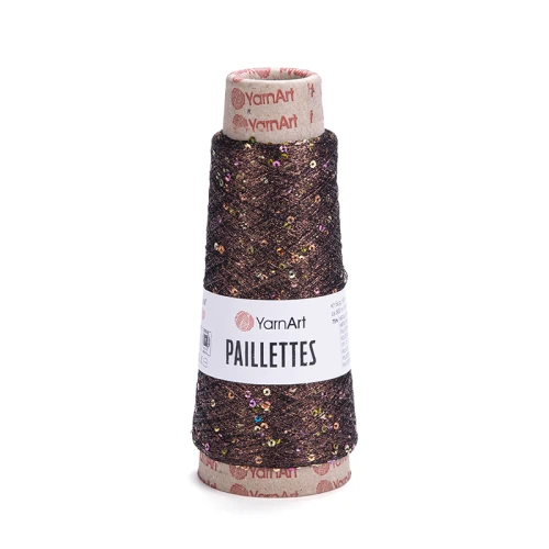 Nić metalizowana YarnArt Paillettes 8007 / brąz