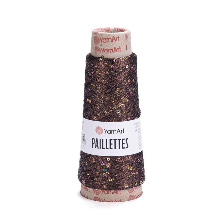 Nić metalizowana YarnArt Paillettes 8007 / brąz
