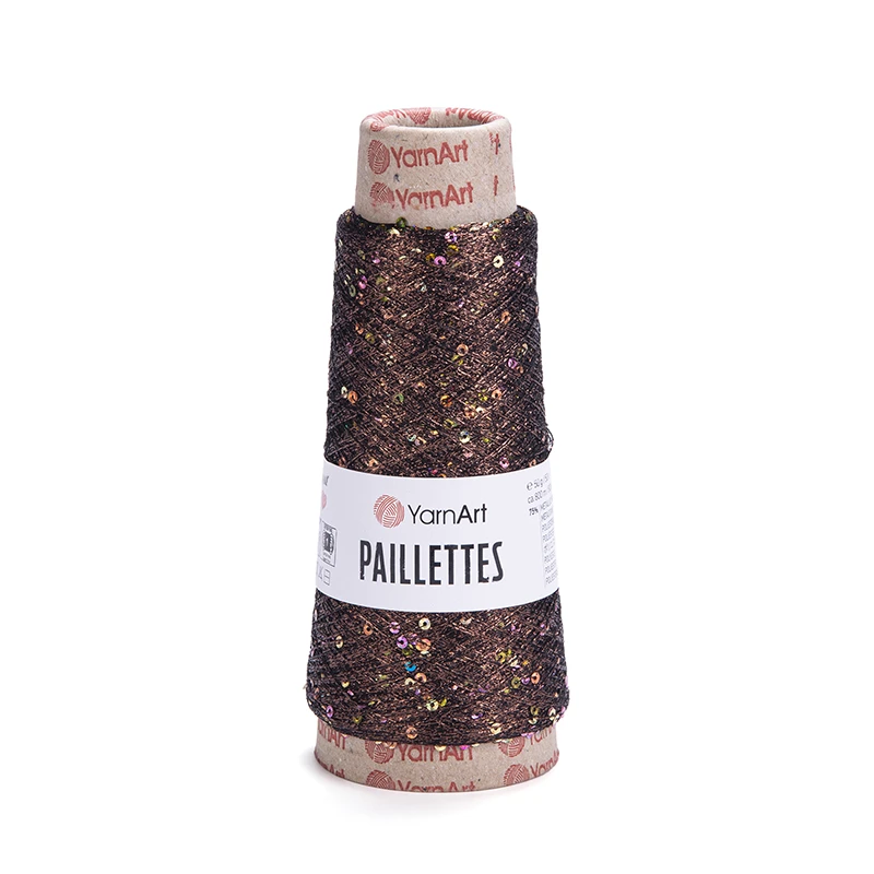 Nić metalizowana YarnArt Paillettes 8007 / brąz