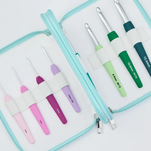 Zestaw szydełek KnitPro Waves 2.0 - 12,0 mm / 14 szt. / etui aqua / 30952