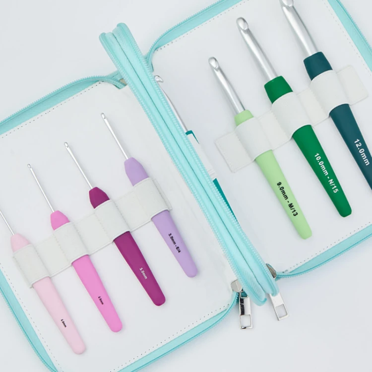 Zestaw szydełek KnitPro Waves 2.0 - 12,0 mm / 14 szt. / etui aqua / 30952