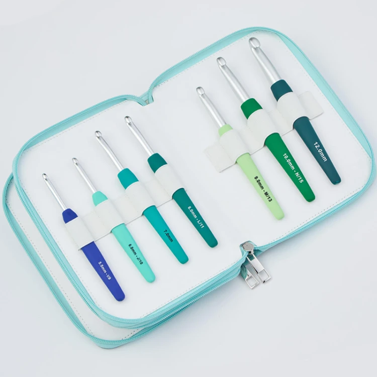Zestaw szydełek KnitPro Waves 2.0 - 12,0 mm / 14 szt. / etui aqua / 30952