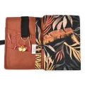 Organizer etui Lomme na szydełka i druty / Tropical leaves + terrakotta / M
