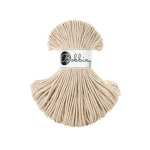 Sznurek pleciony bawełniany Bobbiny Junior / Ciepły beż / Warm Beige / 3mm / 100m