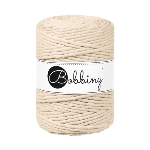 Sznurek skręcany bawełniany Bobbiny Macrame Cord / Ciepły beż / Warm Beige / 5mm / 100m