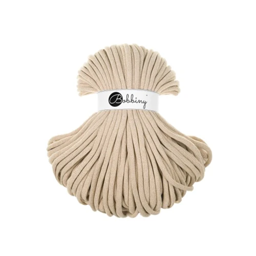 Sznurek pleciony bawełniany Bobbiny Jumbo / Ciepły beż / Warm Beige / 9mm / 100m