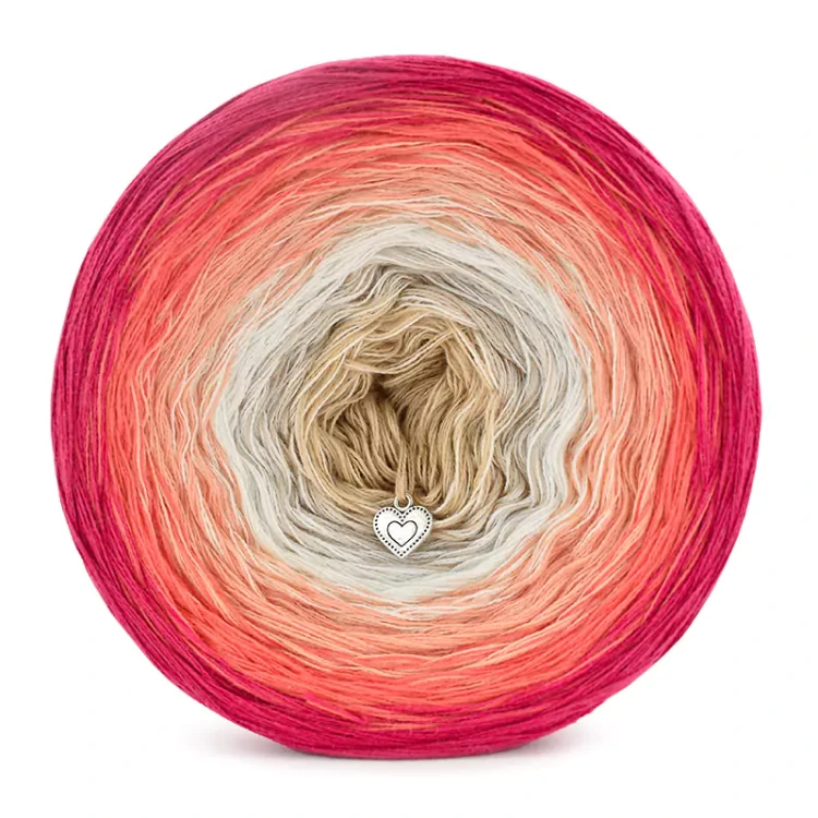KOKONEK_Classic B182 Buy myself flowers - Magenta/papaja/brzoskwinia/krem/ciepły beż, 3 nitki, 1200 m, 240 g - GOTOWY