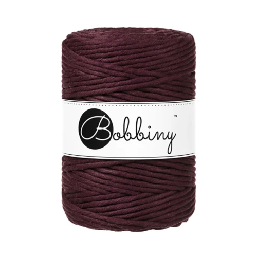 Sznurek skręcany bawełniany Bobbiny Macrame Cord / Burgundowy / Burgundy / 5mm / 100m