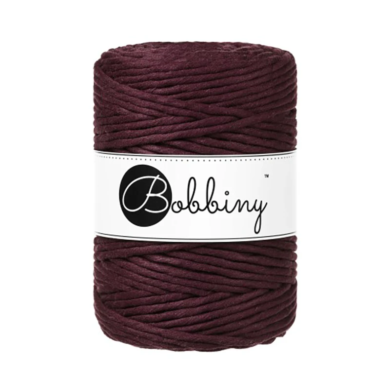Sznurek skręcany bawełniany Bobbiny Macrame Cord / Burgundowy / Burgundy / 5mm / 100m