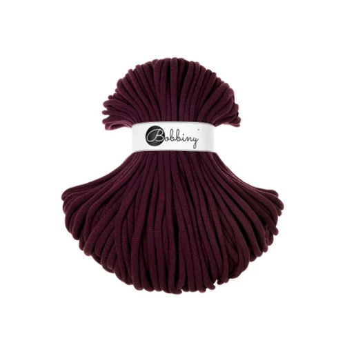 Sznurek pleciony bawełniany Bobbiny Jumbo / Burgundowy / Burgundy / 9mm / 100m